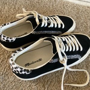 Madewell sneakers size 6.5 black leopard